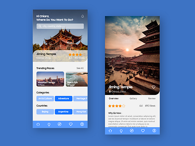 Travel diary interface design