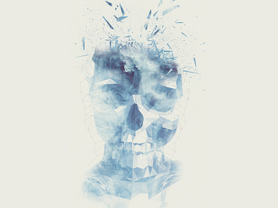Snipped of a Ski Design - Progess art blue digital fractal photoshop poster texture