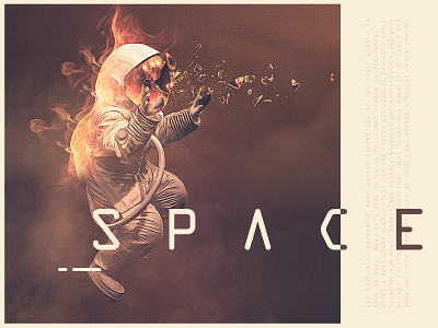 Astronaut Matte Painting Experiment astronaut doubleexposure illustration matte painting photoshop space stars type typography