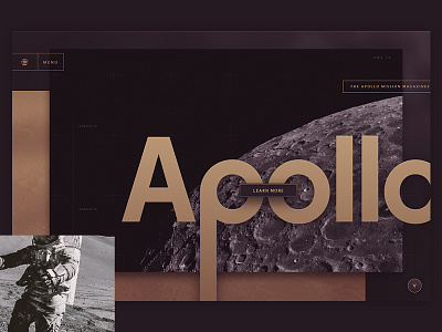 Apollo astronaught color flat hero homepage landingpage menu space ui
