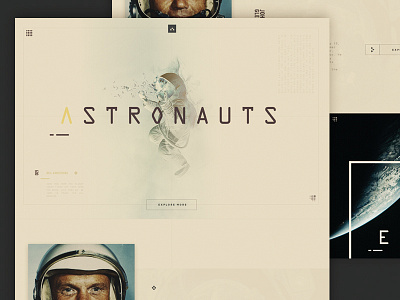 Astronauts astronaught color flat hero homepage landingpage menu space ui
