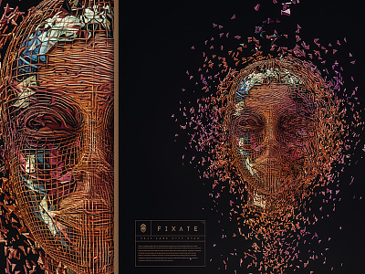 Album Art 3d album face fractal hero illustration landingpage typography