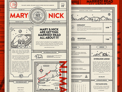 Wedding Newsprint editorial grid hero illustration layout newsprint typography web