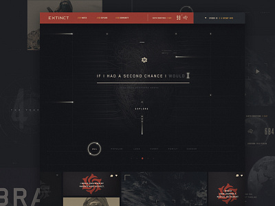 Pitch Comp cards dark editorial grid homepage landingpage movie typography ui ux