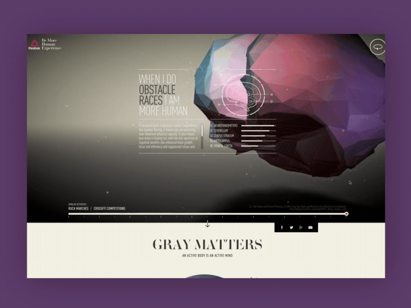 Grey Matter animation gif landingpage threejs timeline typography web webgl
