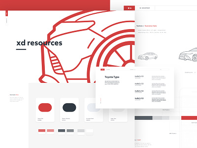 Wireframe Style Guide & Illustrations editorial flat homepage illustration mobile red styleguide typography ui ux white wireframe