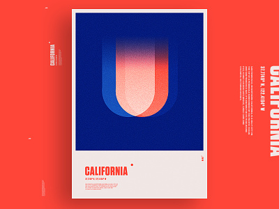 California Poster abstract clean editorial logo poster red retro texture typography ux webpage