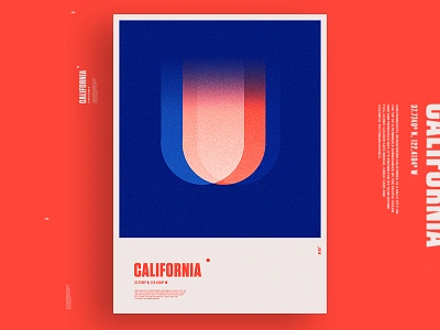 California Poster abstract clean editorial logo poster red retro texture typography ux webpage