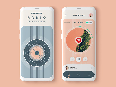 Classic Radio App UI app clean design minimal ui
