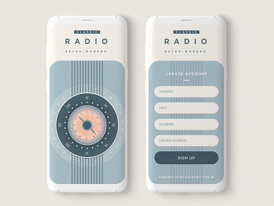 Classic Radio - Create Account app clean design minimal ui ui design