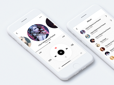 Super minimal music app clean minimal music app music player super minimal ui design ux