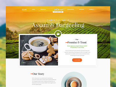 UniGrow - Landing Page Redesign clean landing minimal modern tea vintage web design website