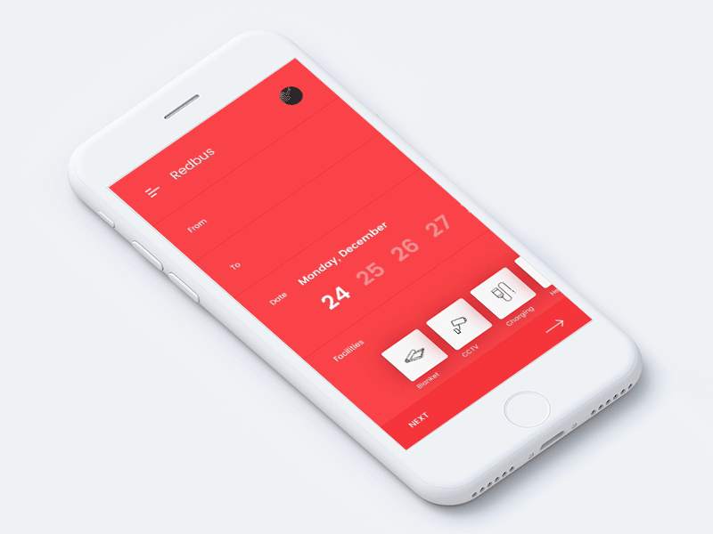 Redbus App Redesign app app redesign bus booking app clean minimal red redbus