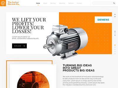 Indian Electric - Website Redesign clean minimal orange typographic ui ux design webdesign