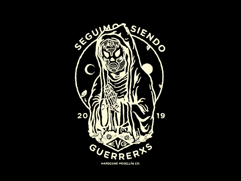SEGUIR SIENDO GUERRERXS animation branding design fighter graphic design illustration logo mexican wrestler motion graphics