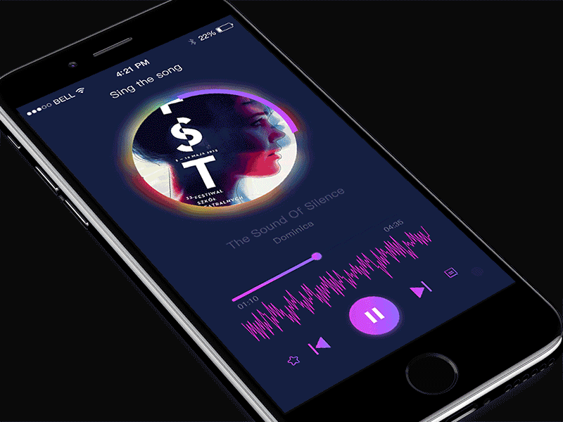 music player effect design for ui ux