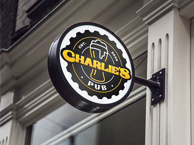 Charlie's Pub brand identity branding design graphic design illustration illustrator logo stationery typography vector