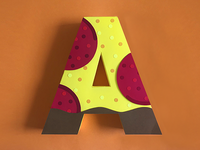Paper A-Pizza alphabet cut design paper papercraft papercut pizza