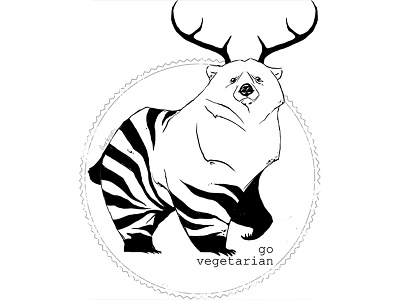 "Go vegetarian" t-shirt design