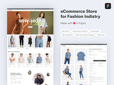eCommerce Store for Fashion Industry 80 houres takes to design ecommerce for fashion fashion store landing page minimal ui online store proven ux ui user centric user experience ux