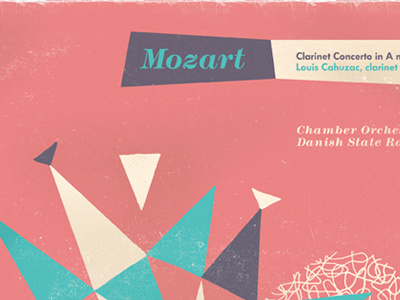 Mozart Record Cover classical music design futura geometry ink modernism pink purple record cover salmon triangle turquoise typography