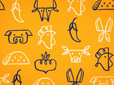 Mexican Food Icon Pattern bull chicken cow icon icons knife pig pork taco