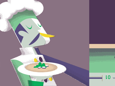 Chef chef food illustration mustache paper promo stache