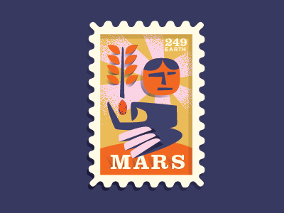 Mars Stamp No. 1 future mars plant postage science seed stamp sun