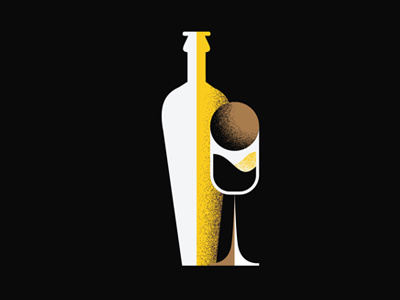 Wine bottle geometric glass illustration sonoma wine