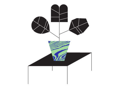 Geometric Plant Illo geometric illustration. plant planter table