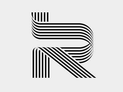 Just an R alphabet letter type typography