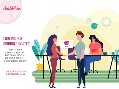 DRIBBBLE INVITE character design dribbble invite giveaways graphicdesign illustraion vector