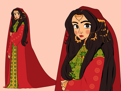 Arabic Girl arabic character design concept culture graphicdesign illustraion traditional art vector