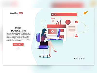 Digital Marketing Landing Page Design character design concept digitalmarketing graphicdesign illustraion landingpage marketing ui uidesign vector