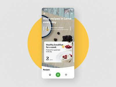 New recipes every day animation app app ui brending concept design design app floating floating ui floating ux mobile online store product uiux