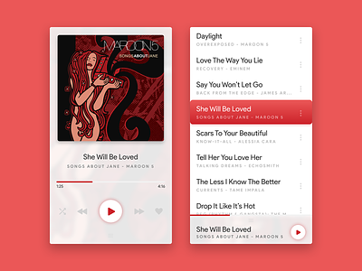 Music Player android android app app app design app screen design flat illustration ios minimal music music app music player music player app music player ui ui ux