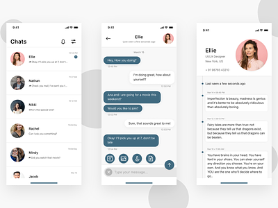 Direct Messaging App android app app design design flat ios minimal ui ux