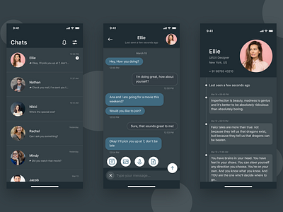 Direct Messaging App android app app app design app screen chat design flat ios messaging app minimal ui ux