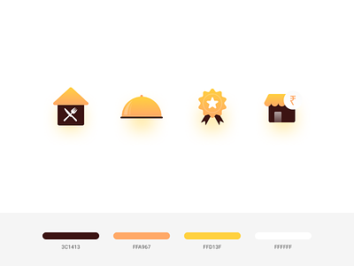 Icon Design for Food Based Start-Up food gradient icon icon design illustrator ui visual design website