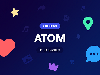 ATOM Icons adobe app branding design icon icons illustration logo mousecrafted photoshop resource sketch template ui ux vector web