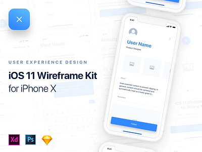 UIXO iOS 11 Wireframe Kit adobe app branding design font free icon icons illustration kit logo mousecrafted photoshop resource sketch template typography ui ux vector