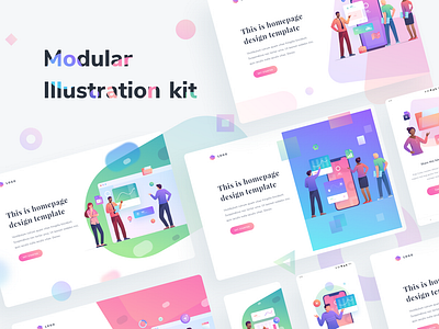 Modular Illustration Kit adobe animation branding design icon illustration kit logo modular mousecrafted resource sketch template theme ui ux