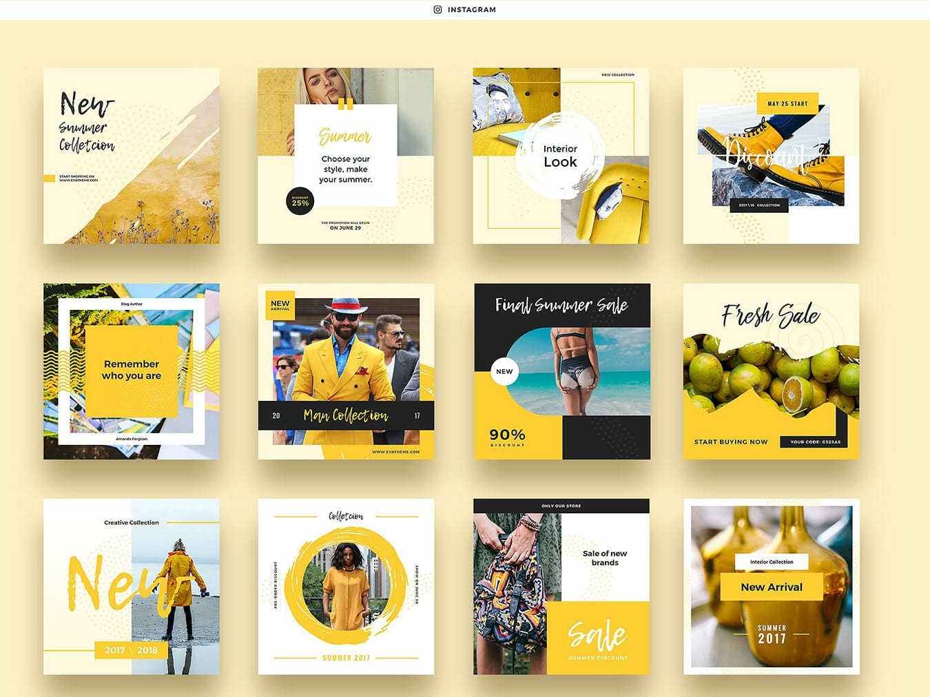 Yellow Autumn Social Media Designs by Mousecrafted on Dribbble