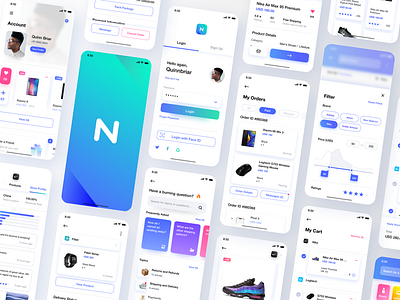 Neura e-commerce UI Kit adobe app branding design font icon icons illustration kit logo mousecrafted photoshop resource sketch template typography ui ux vector website