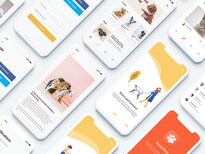 Social Pets App UI Kits adobe app branding design font icons illustration kit minimal mousecrafted pet photoshop resource sketch template type typography ui ux vector