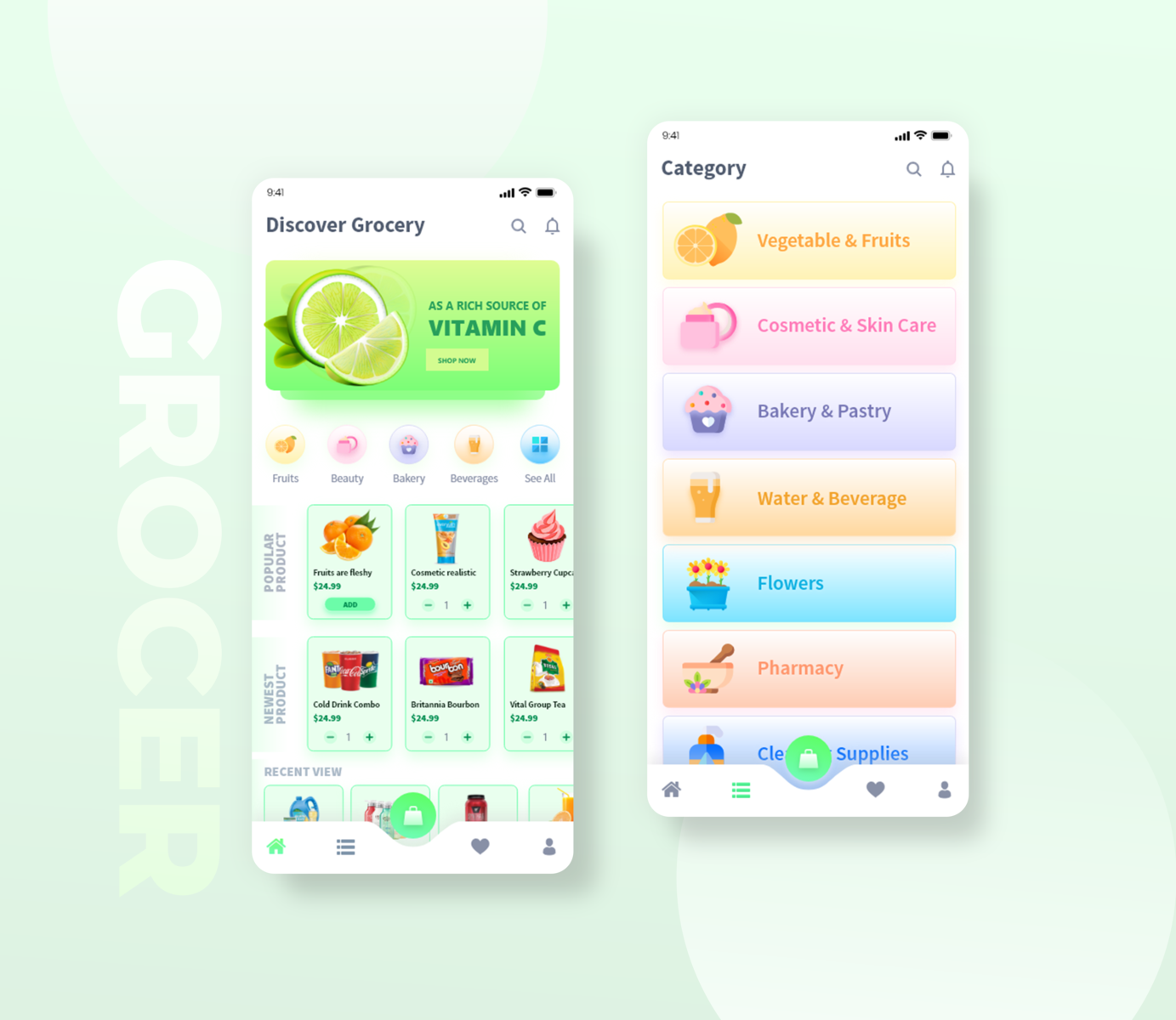 Grocery app by Sohil Hingorja on Dribbble