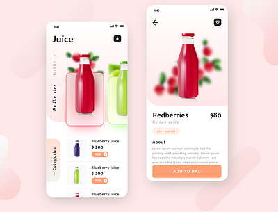 Juice app Design adobe xd app design app layout branding design food app photoshop ui uiuxdesign ux
