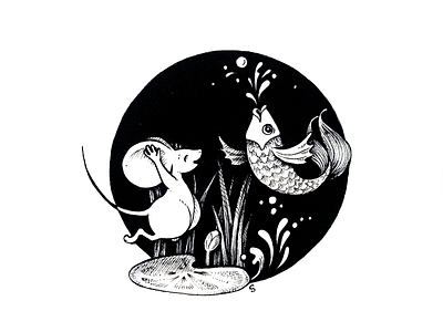 Inktober 2020 #1 Fish celebration childrensbookillustration cutedrawing cuteillustration cutetattoo drawingforkids fishdrawing fishillustration funnyillustration inkart inkpen inktober inktober2020fish inktober52 inktober52fish inktoberfish sketchbook sketchingart smalldrawing whitemousedrawing