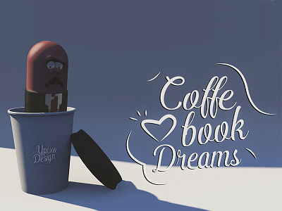 Where is my coffe? cinema4d cofee illustrator sad shadow