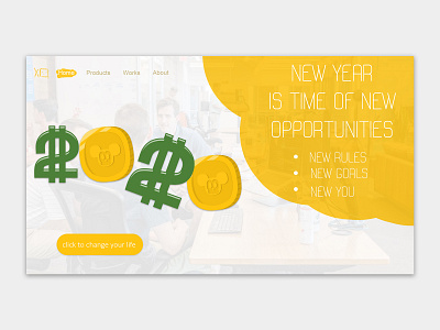 2020 is time of new coin design money motivation new year photoshop site webdesign website ypixo